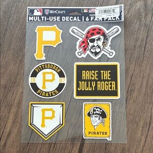 Pittsburgh Pirates Yellow and Black Decal 6 Piece Set